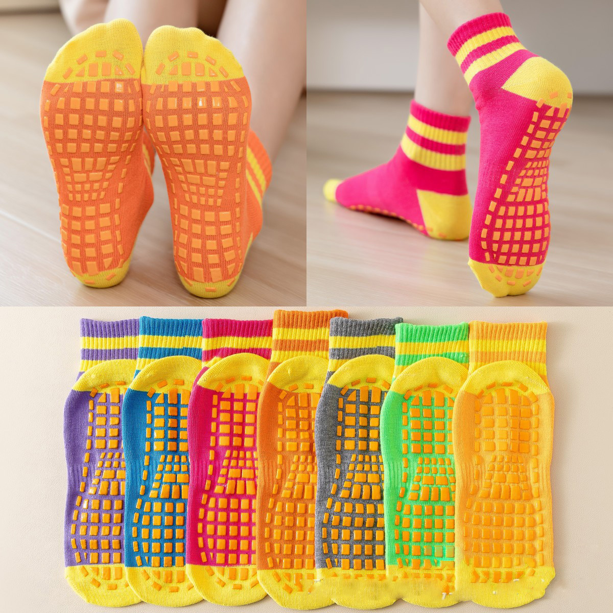 Trampoline Park Sock - 10 Pairs Pack Trampoline Socks Silicone