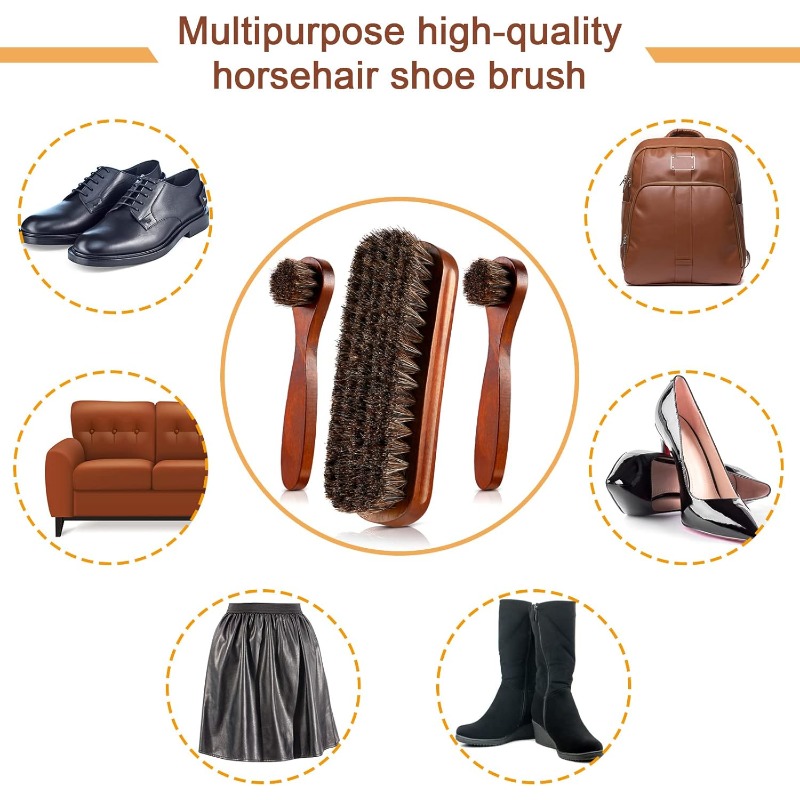3Pieces Horsehair Shoes Polish - đánh giá và giá Brushing Boot Horse