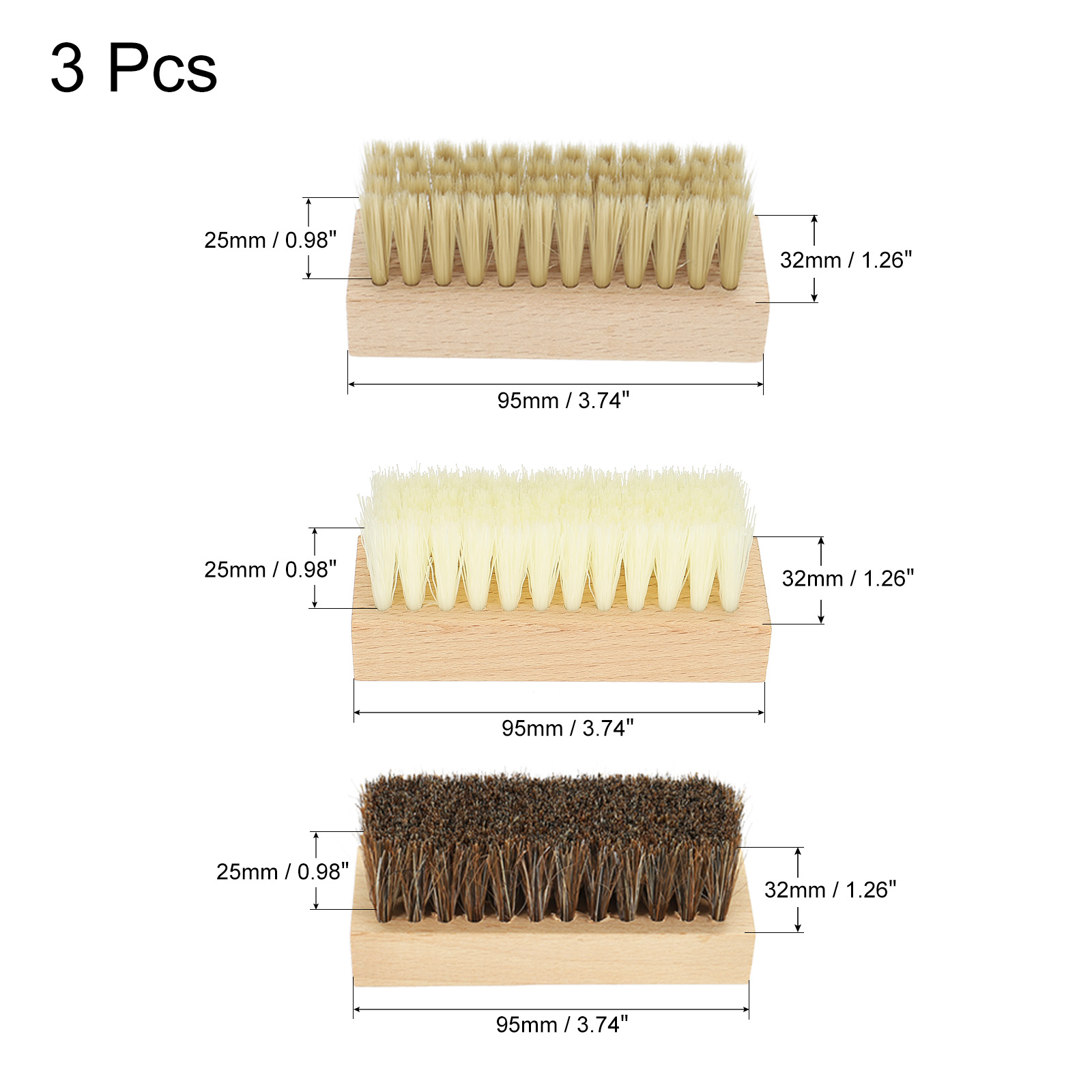 Shoe Cleaner Brush 3Pack Squar - đánh giá và giá Brushing Boot Horse