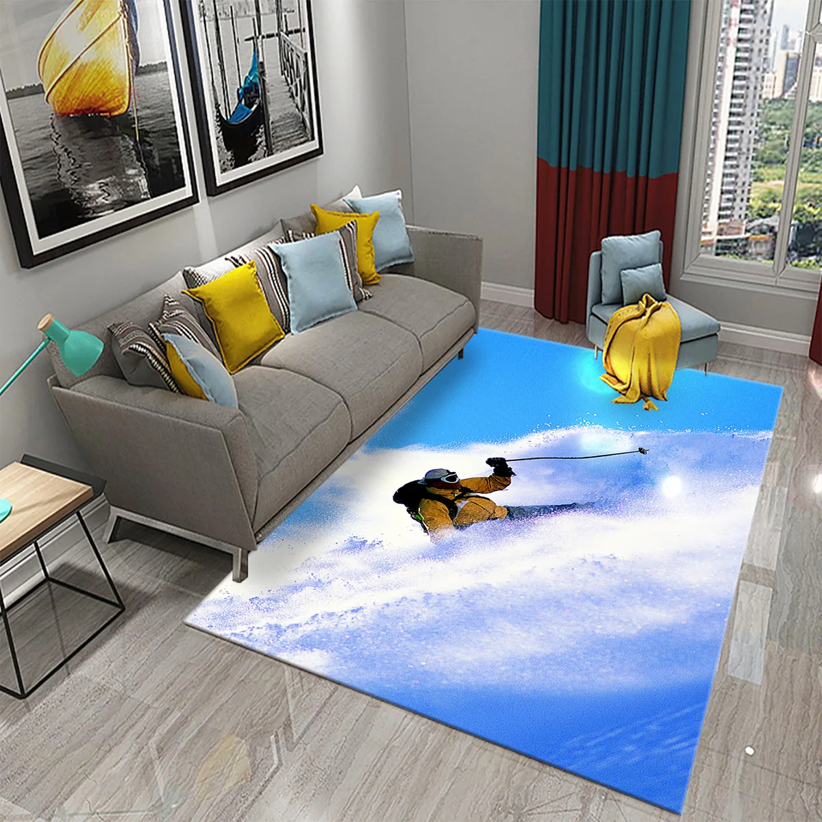 Ski Snow Mountain Theme Carpet - đánh giá và giá Outdoor Sport Flooring